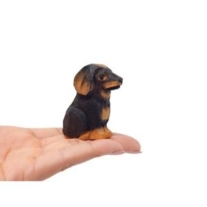 Daschund Dog Puppy Figurine Statue Mini